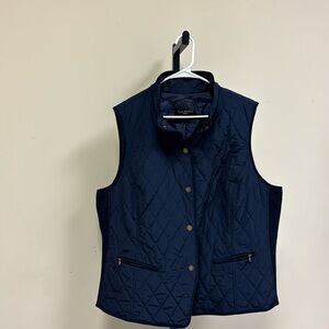 Plus size Talbots navy quilted winter vest